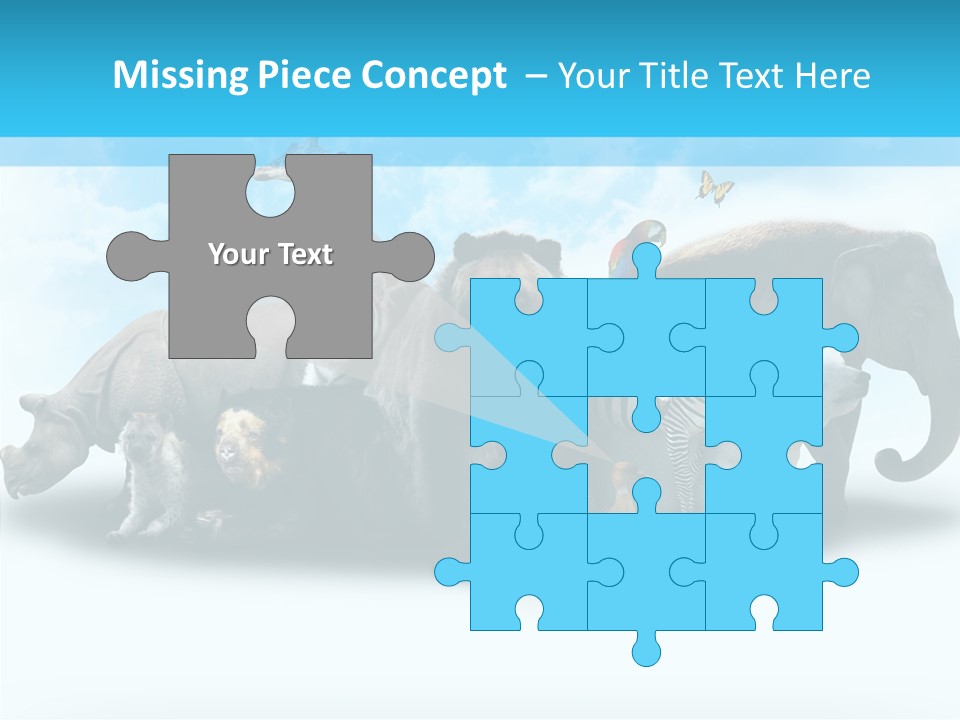 Colorful White Zebra PowerPoint Template