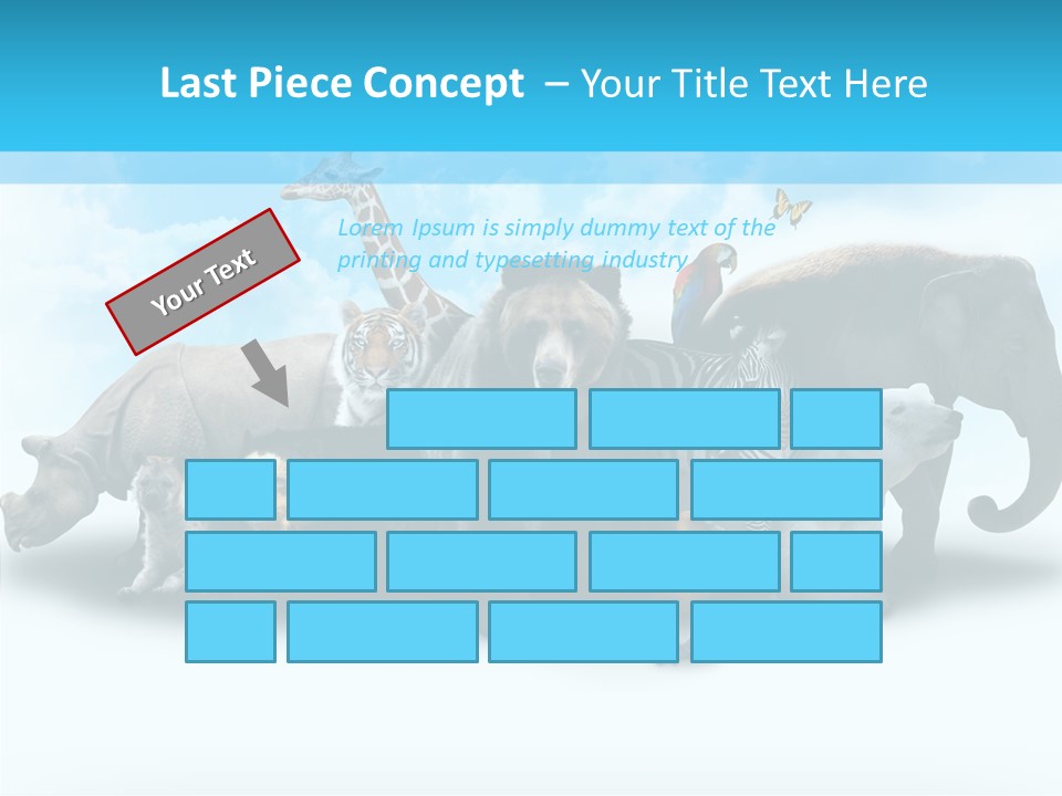 Colorful White Zebra PowerPoint Template