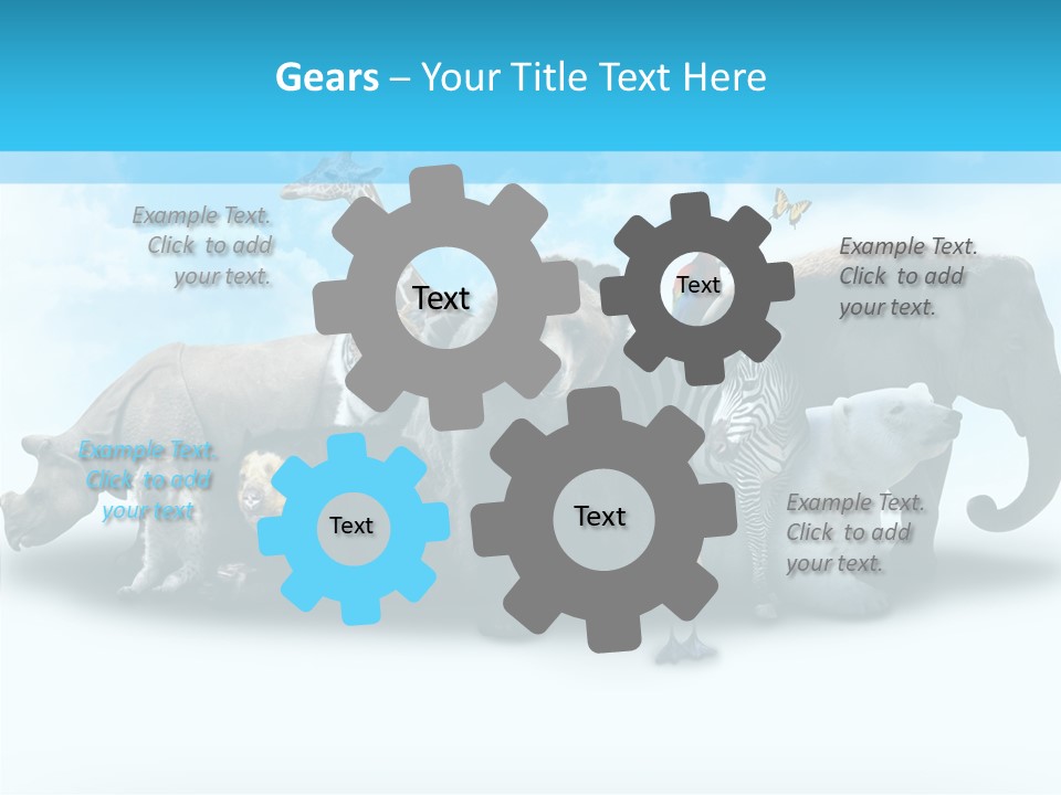 Colorful White Zebra PowerPoint Template