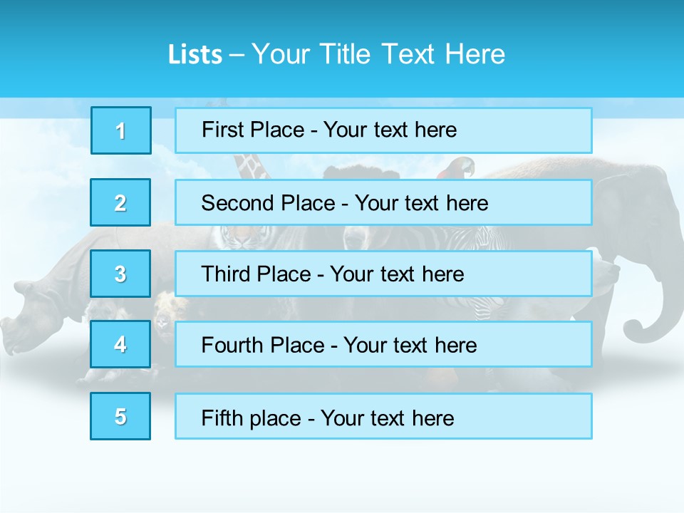 Colorful White Zebra PowerPoint Template