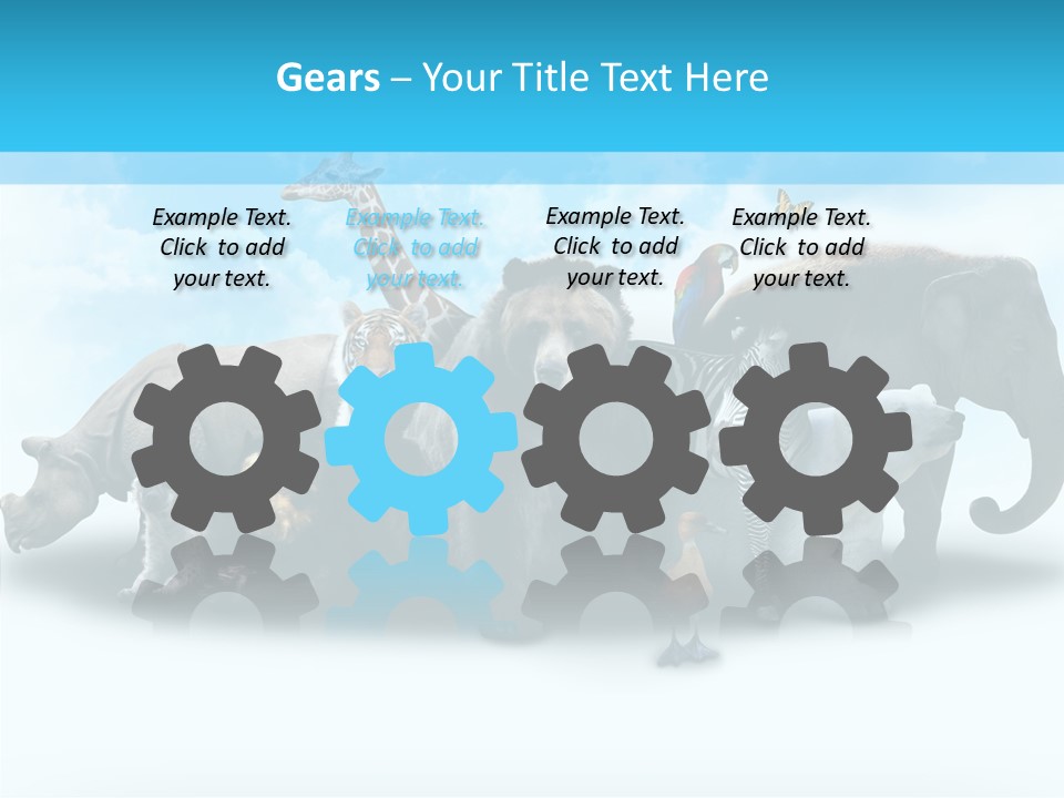 Colorful White Zebra PowerPoint Template