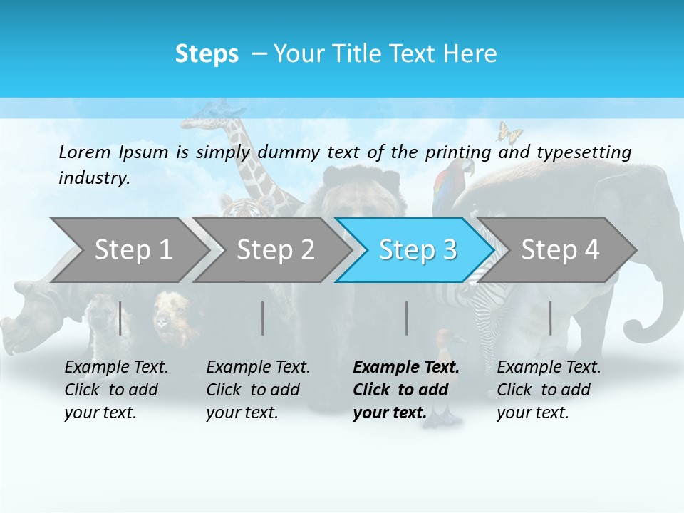 Colorful White Zebra PowerPoint Template