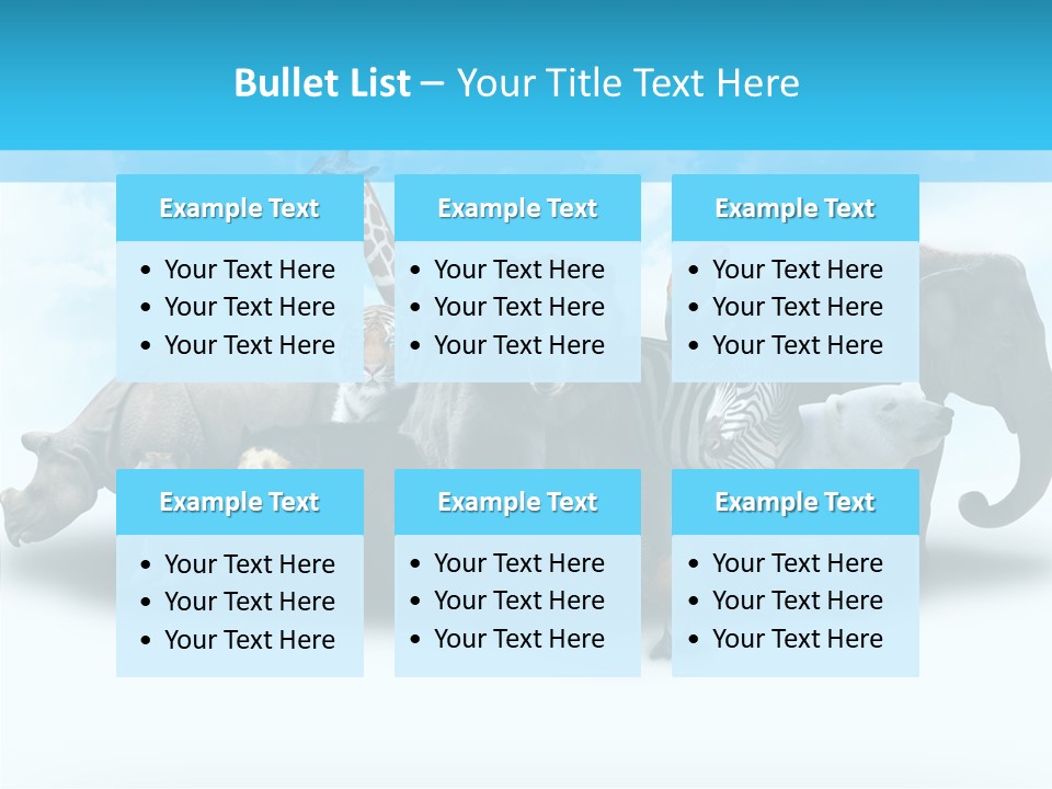 Colorful White Zebra PowerPoint Template