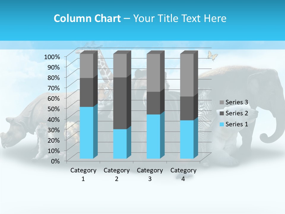 Colorful White Zebra PowerPoint Template