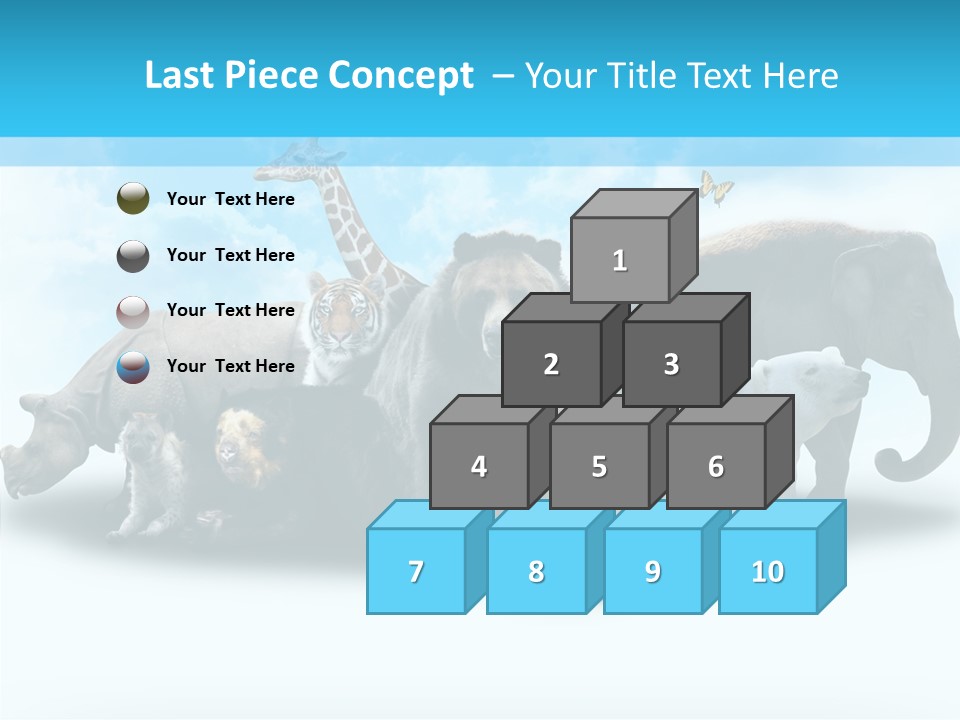 Colorful White Zebra PowerPoint Template