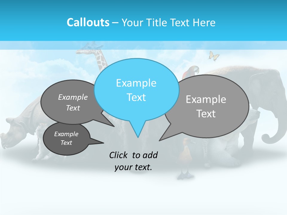 Colorful White Zebra PowerPoint Template