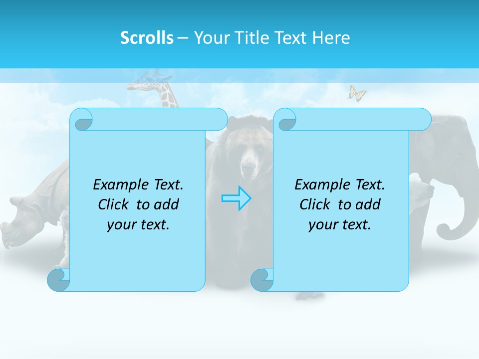 Colorful White Zebra PowerPoint Template
