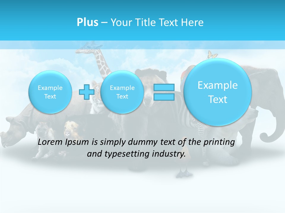 Colorful White Zebra PowerPoint Template