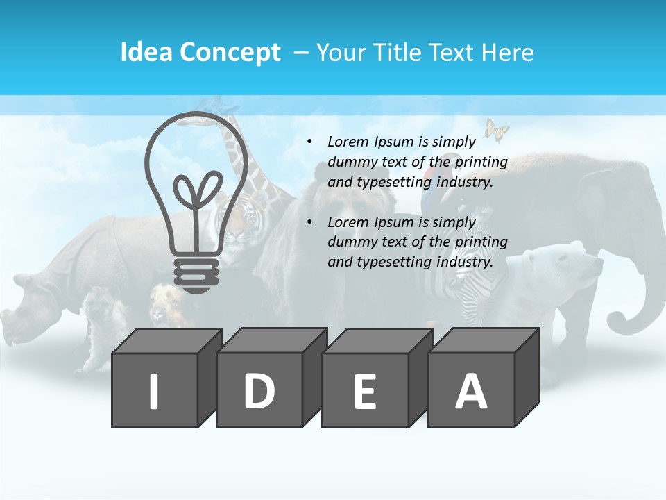 Colorful White Zebra PowerPoint Template