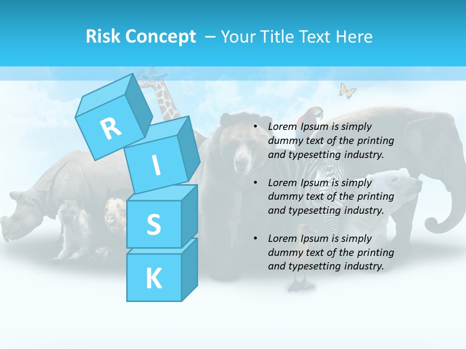 Colorful White Zebra PowerPoint Template