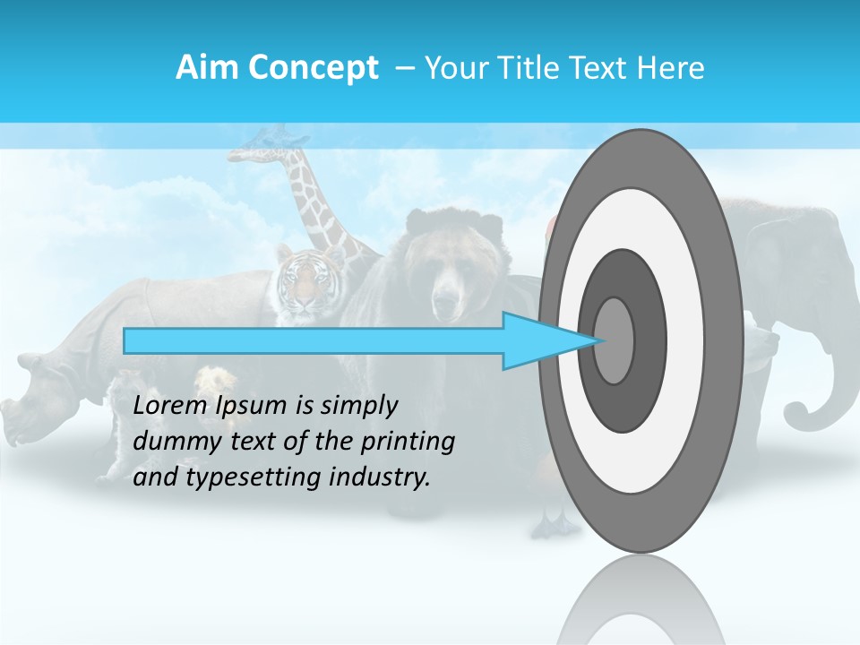 Colorful White Zebra PowerPoint Template