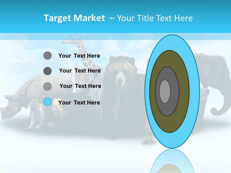 Colorful White Zebra PowerPoint Template