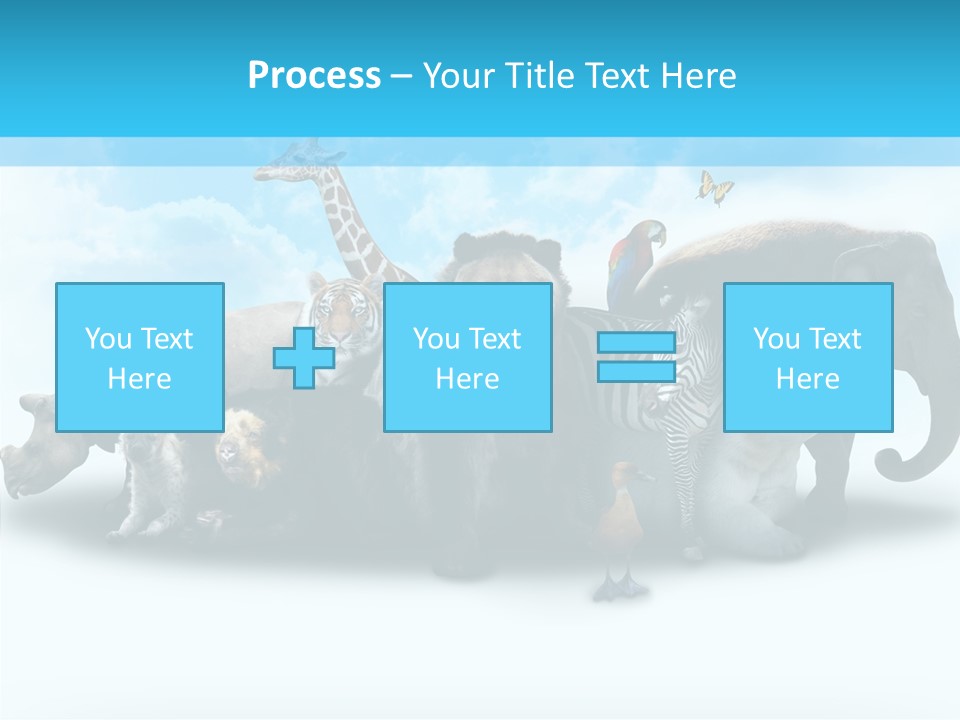 Colorful White Zebra PowerPoint Template