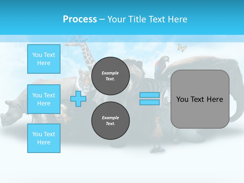 Colorful White Zebra PowerPoint Template