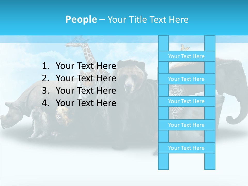 Colorful White Zebra PowerPoint Template