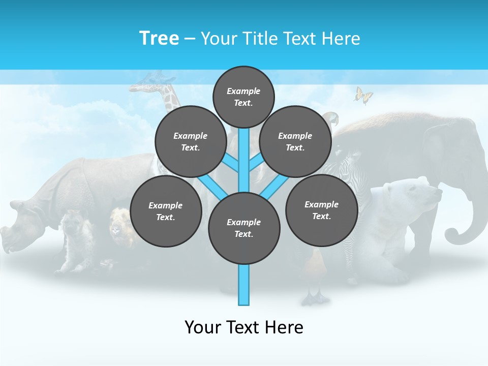 Colorful White Zebra PowerPoint Template