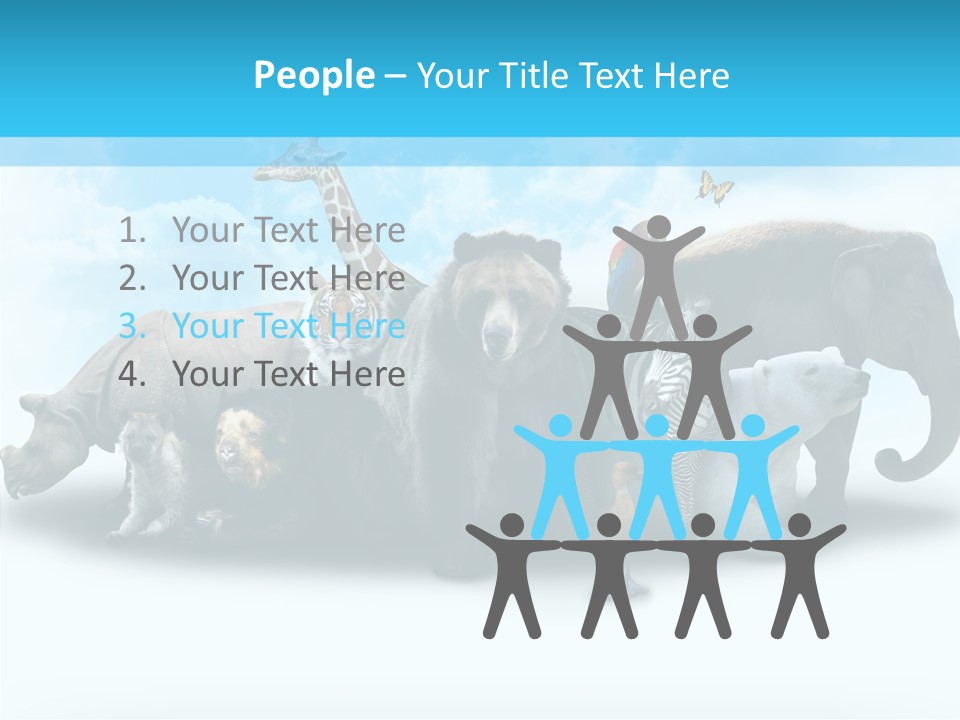 Colorful White Zebra PowerPoint Template