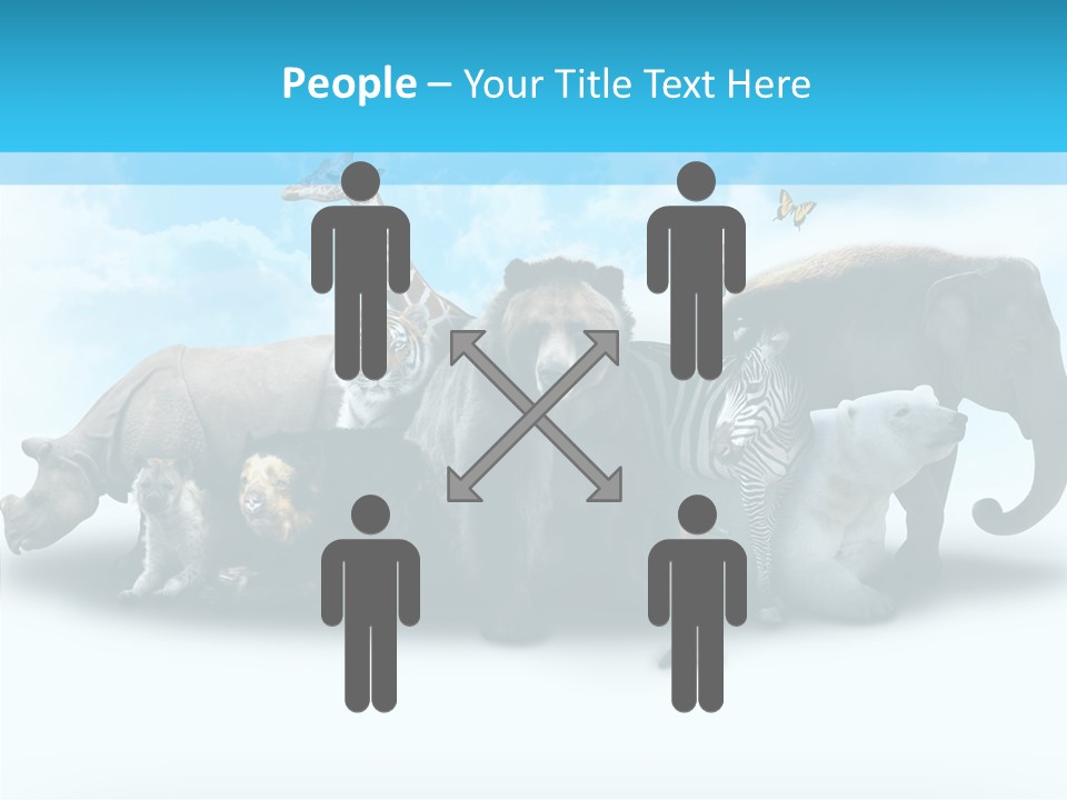 Colorful White Zebra PowerPoint Template