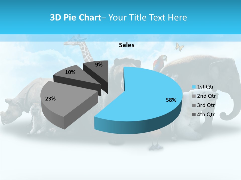 Colorful White Zebra PowerPoint Template