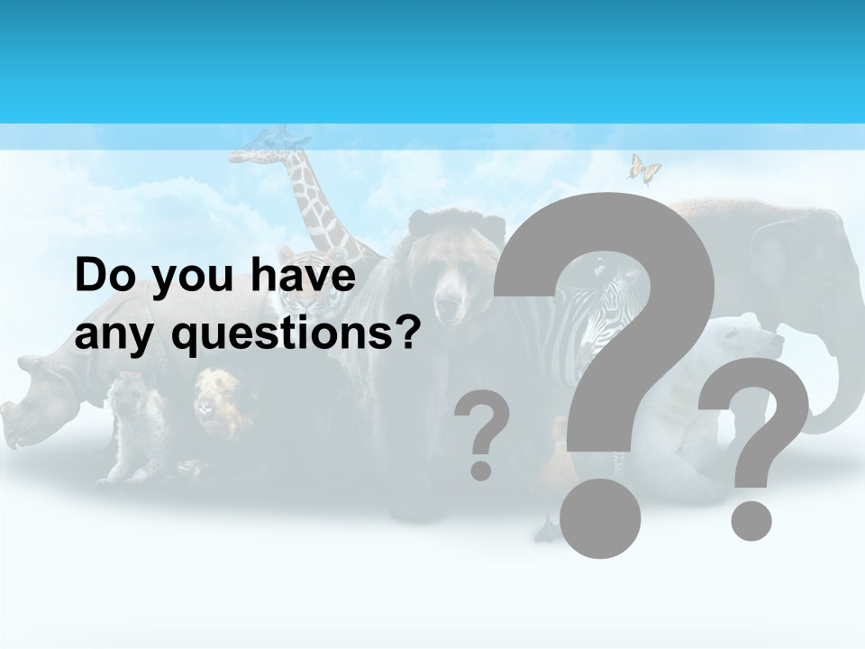 Colorful White Zebra PowerPoint Template