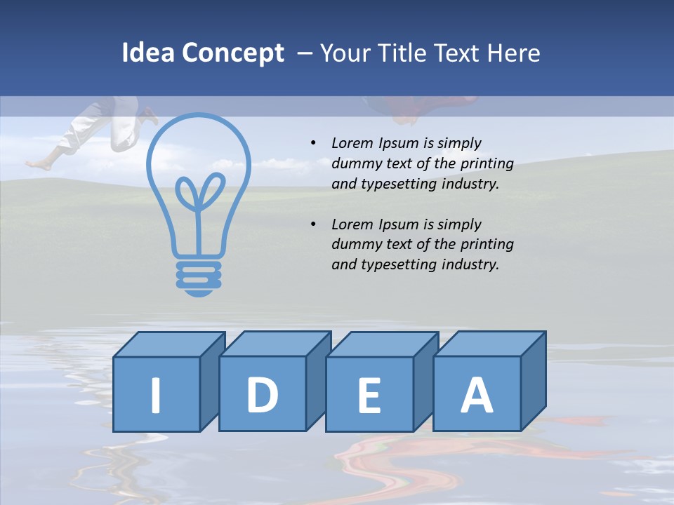 Beautiful Blue Running PowerPoint Template