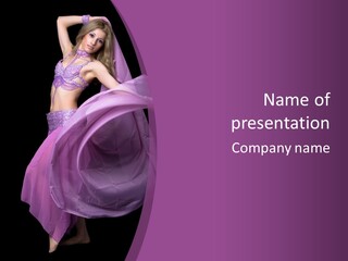 A Beautiful Woman In A Purple Dress Powerpoint Presentation PowerPoint Template