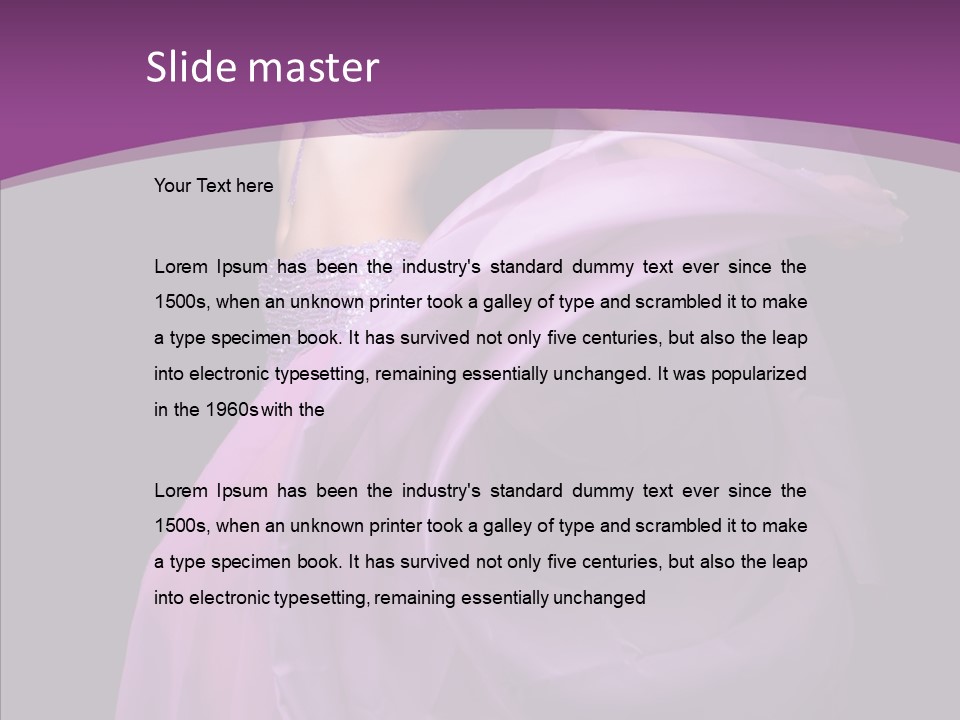 A Beautiful Woman In A Purple Dress Powerpoint Presentation PowerPoint Template