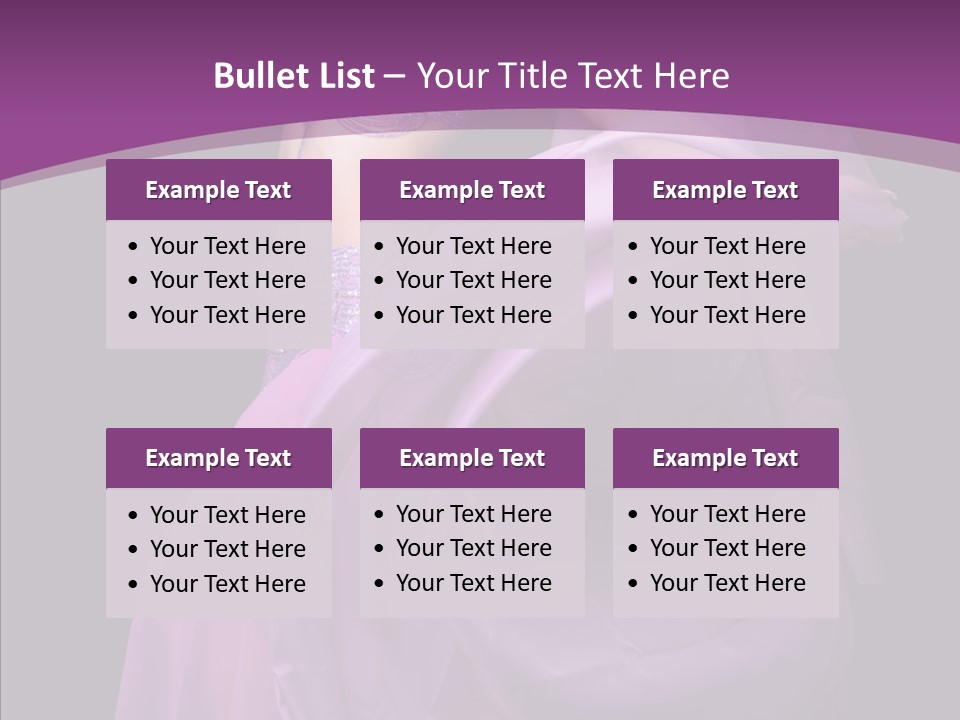 A Beautiful Woman In A Purple Dress Powerpoint Presentation PowerPoint Template