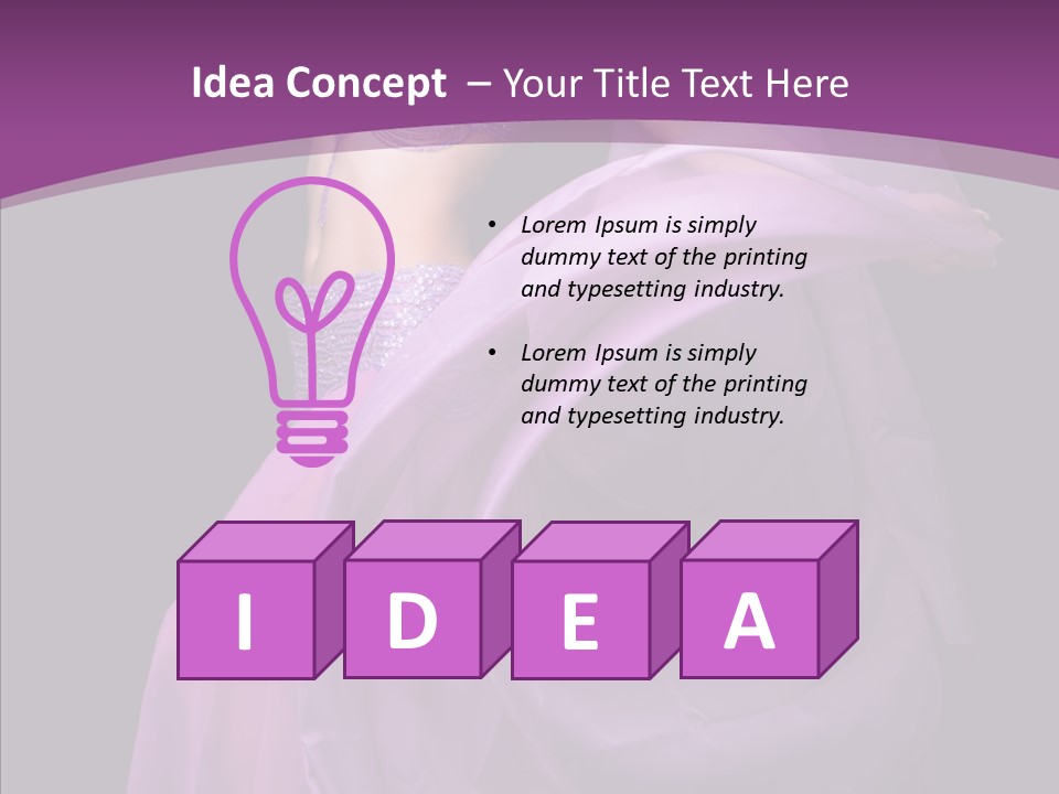 A Beautiful Woman In A Purple Dress Powerpoint Presentation PowerPoint Template