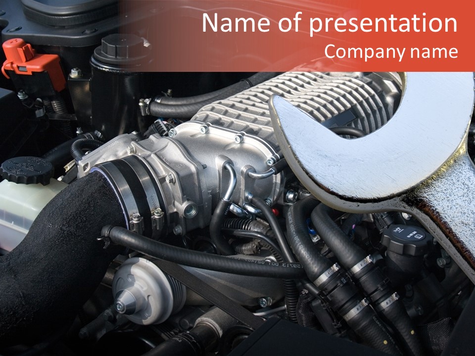 Engine Pulley Car PowerPoint Template