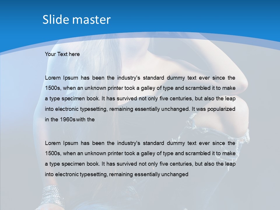 Caucasian Girl Alluring PowerPoint Template