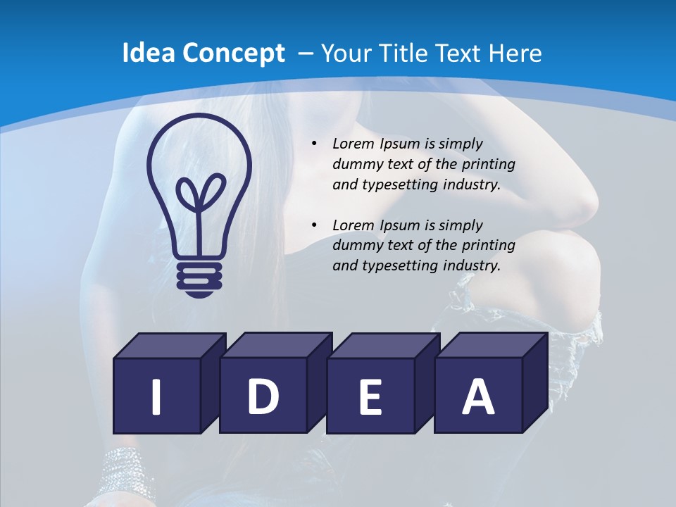 Caucasian Girl Alluring PowerPoint Template