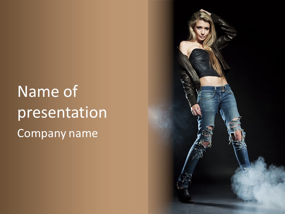 People Female Length PowerPoint Template