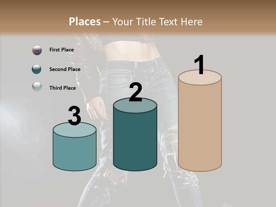 People Female Length PowerPoint Template