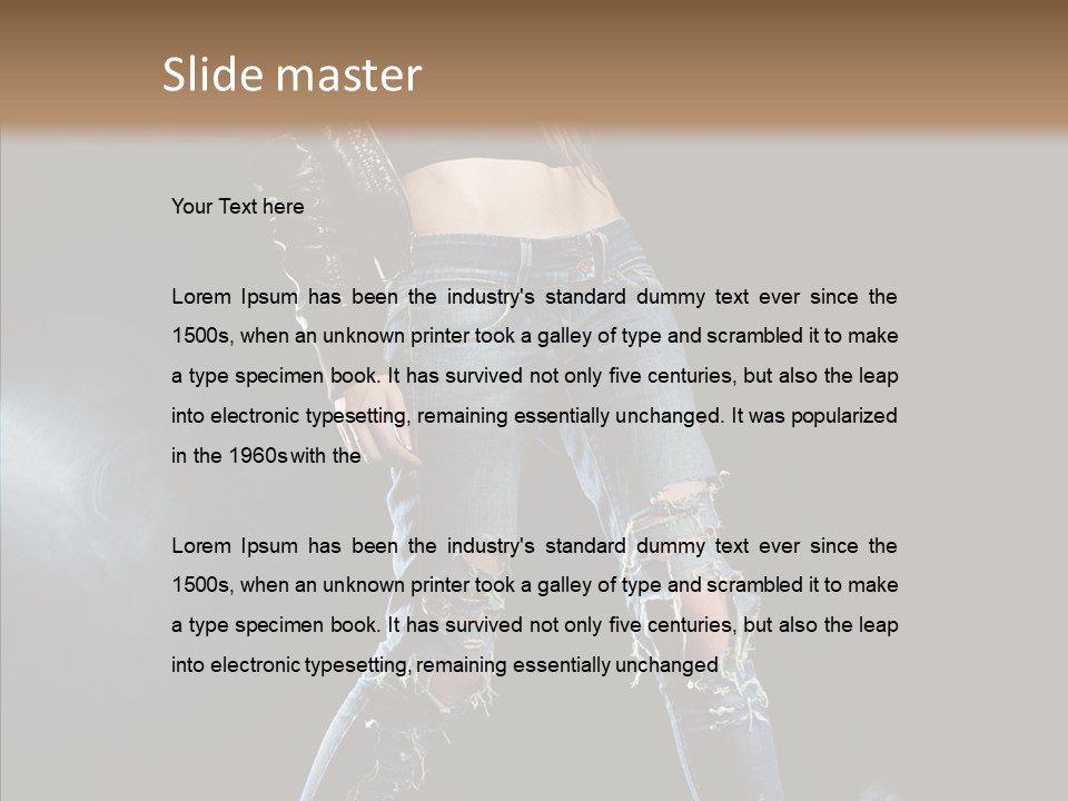 People Female Length PowerPoint Template