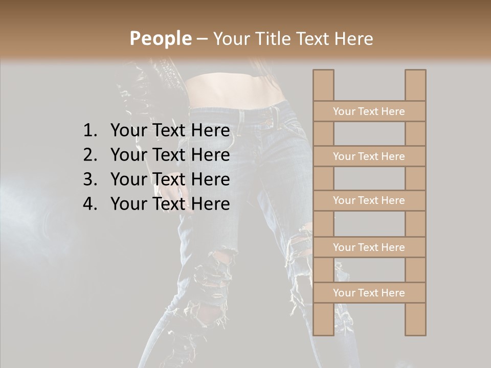People Female Length PowerPoint Template