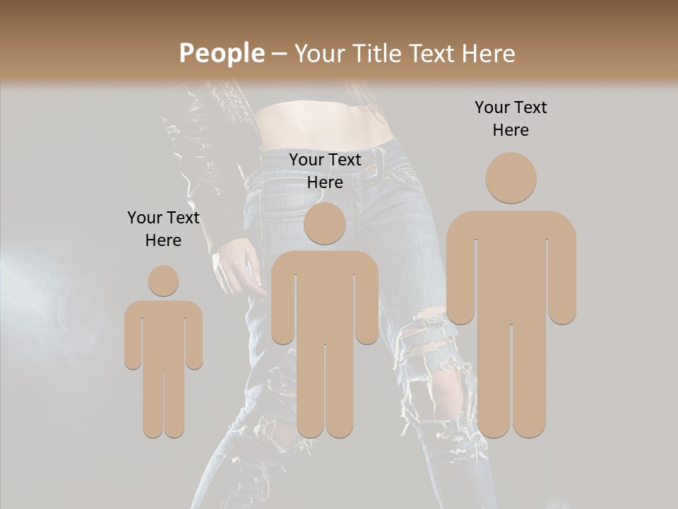 People Female Length PowerPoint Template