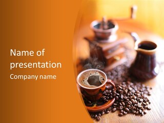 Roasted Grain Coffee Bean PowerPoint Template