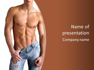 White Naked Strong PowerPoint Template