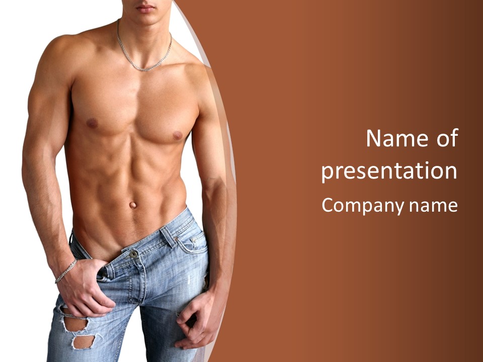 White Naked Strong PowerPoint Template