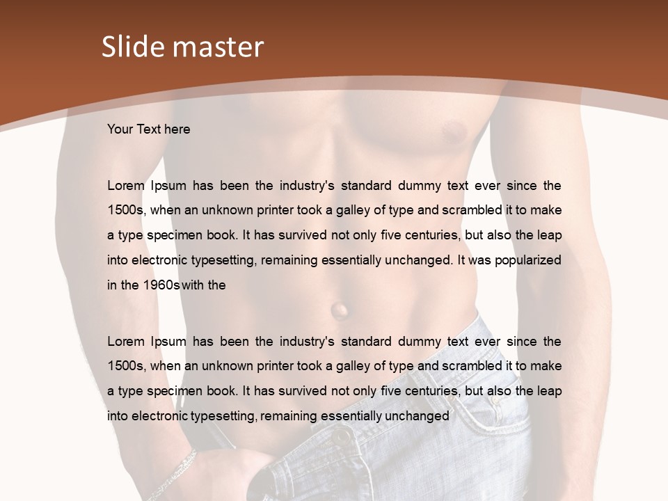 White Naked Strong PowerPoint Template