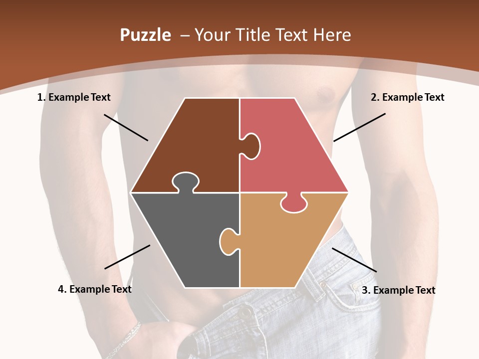 White Naked Strong PowerPoint Template