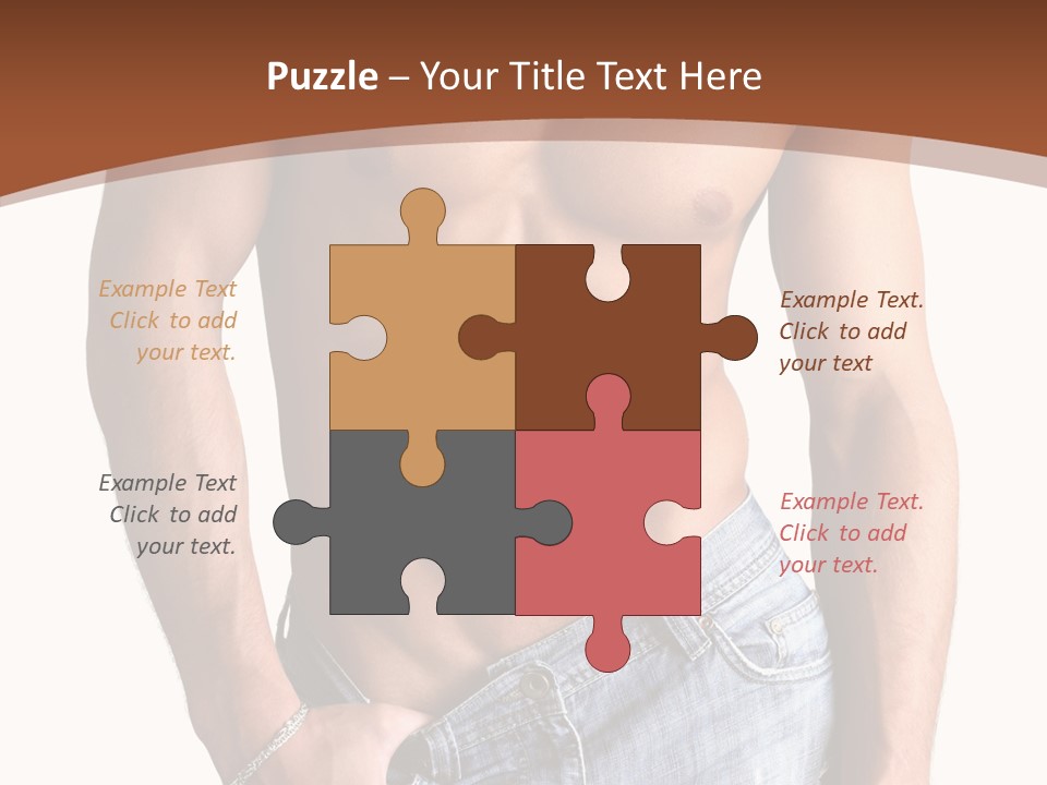 White Naked Strong PowerPoint Template