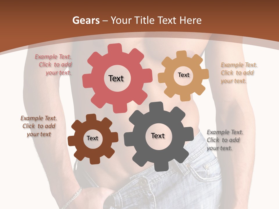 White Naked Strong PowerPoint Template