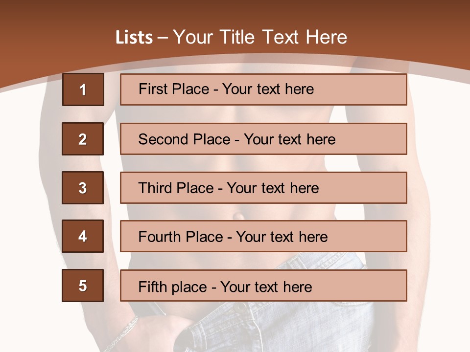 White Naked Strong PowerPoint Template