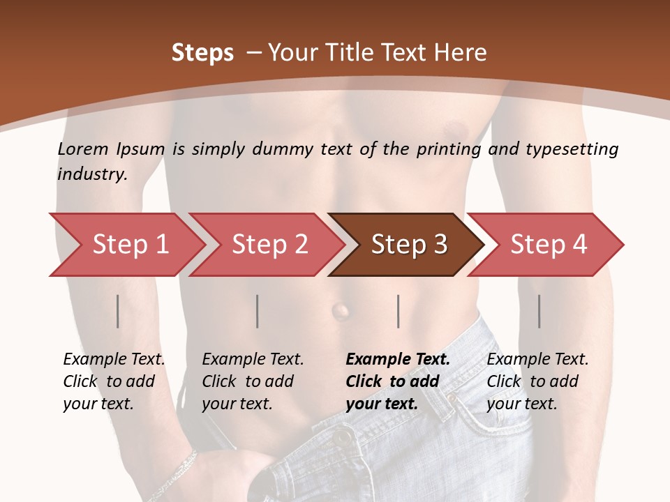 White Naked Strong PowerPoint Template