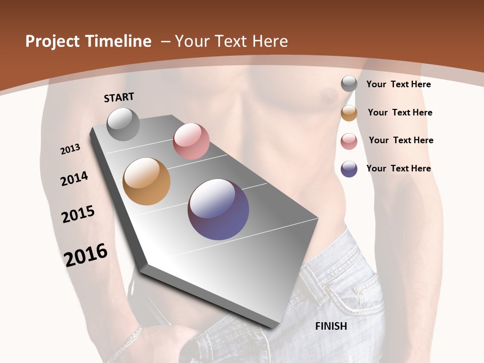 White Naked Strong PowerPoint Template