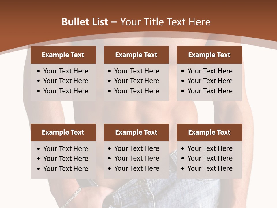 White Naked Strong PowerPoint Template