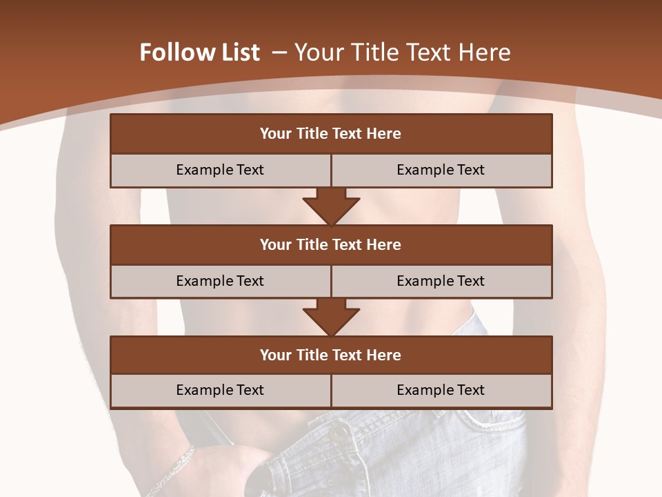 White Naked Strong PowerPoint Template
