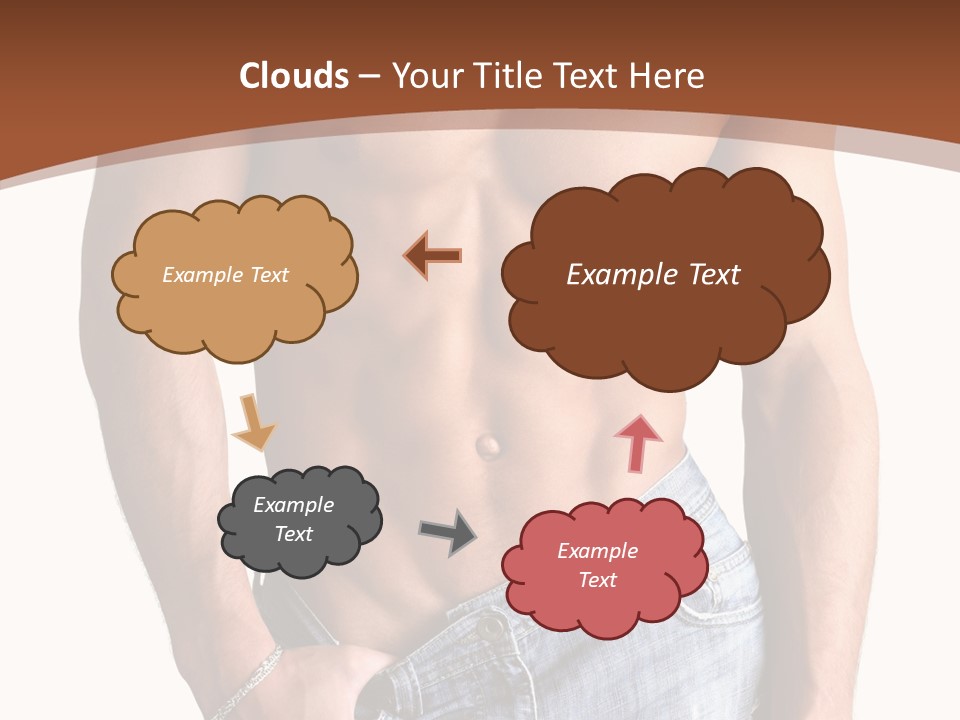 White Naked Strong PowerPoint Template